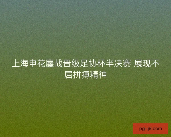 上海申花鏖战晋级足协杯半决赛 展现不屈拼搏精神 上海申花鏖战晋级足协杯半决赛 展现不屈拼搏精神
